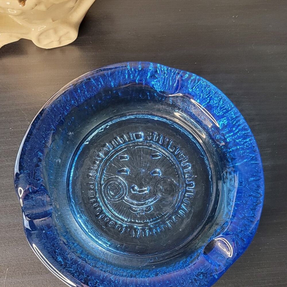 Vintage Art Glass Sunshine Smile Dish